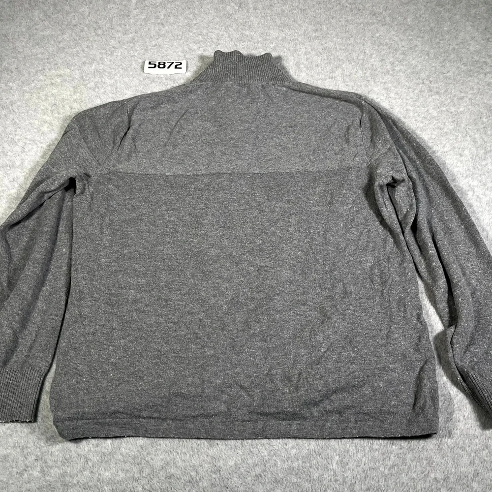 The‎ North Face Sweater Mens Large Gray Quarter Zip Cotton Pullover Mock Neck